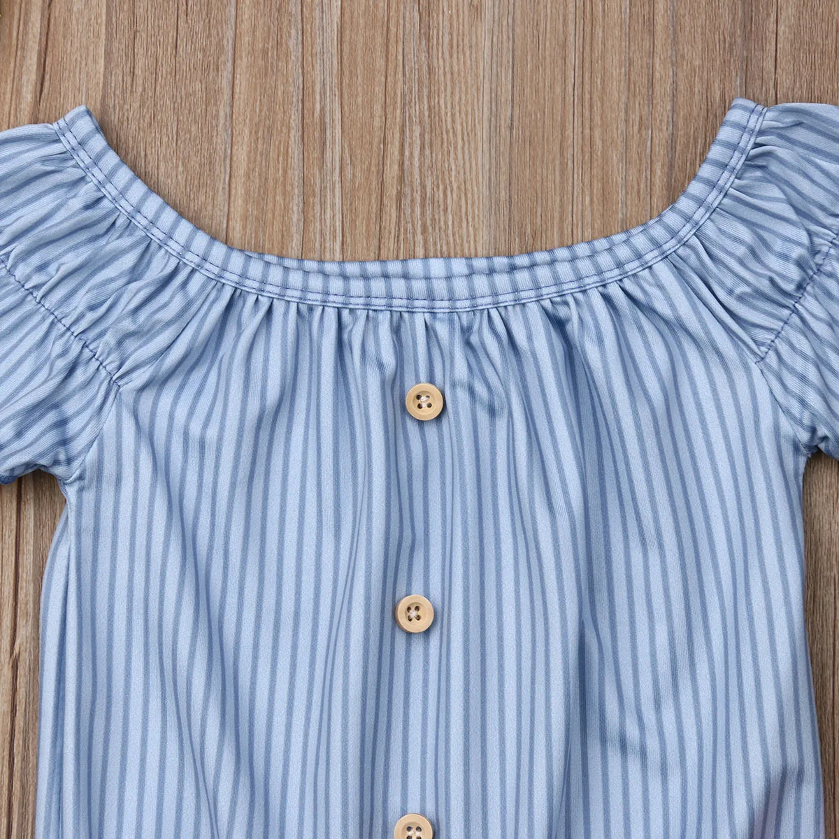 Новые модные летние комплекты одежды для маленьких девочек от 2 до 7 лет футболки в синюю полоску Топы+ мини-юбки