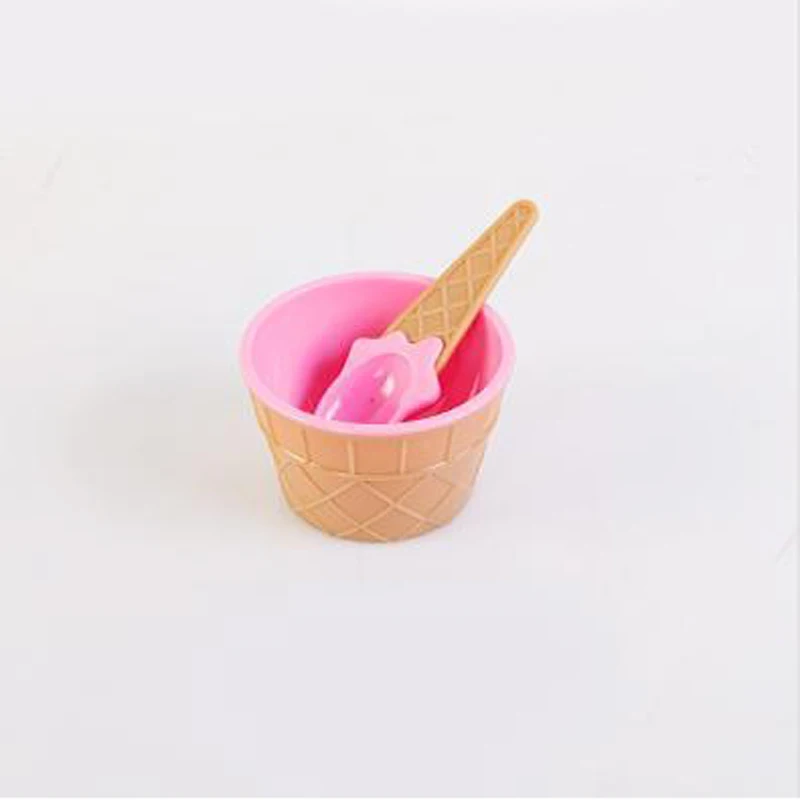 1 Набор, миска для мороженого, ложка, дизайн, коробка для слизи, сделай сам, глиняные игрушки для моделирования, для детей, шармы, глина, пушистые клейкие аксессуары - Цвет: Pink