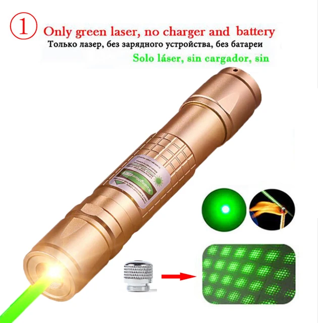 laser pointer hunting green lazer high power tactical Laser sight Pen 303 Burning laserpen Powerful laserpointer flashlight - Цвет: Gold laser and lamp