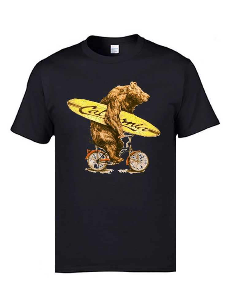 California 9149 Round Neck T-Shirt Summer/Autumn Tops T Shirt Short Sleeve Family 100% Cotton Unique Top T-shirts 3D Printed Men California 9149 black