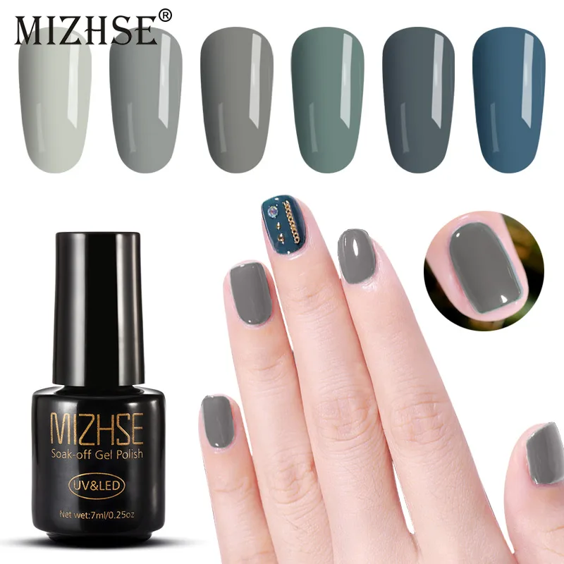 

MIZHSE Nail Gel Polish Set UV Gel Color Gel Nail Polish Base and Top Coat 6pcs Semi Permanent Nail Polish Acrylic Pigment Lak
