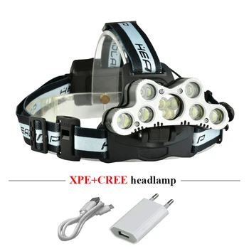

9 LED high power usb headlight super bright headlamp CREE XML T6 rechargeable head lamp 18650 battery head torch led headlight
