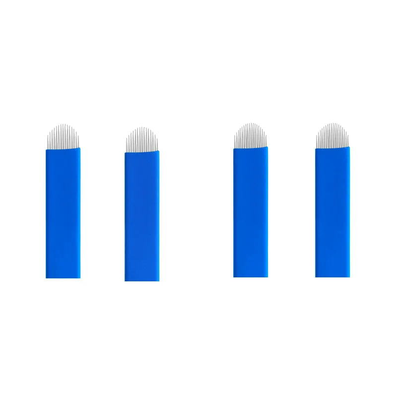 

50 Pcs 0.18mm Blue 12/14/16/15/18/21 U Shape Flex Microblading Blade Permanent Makeup Manual Eyebrow Tattoo Needle