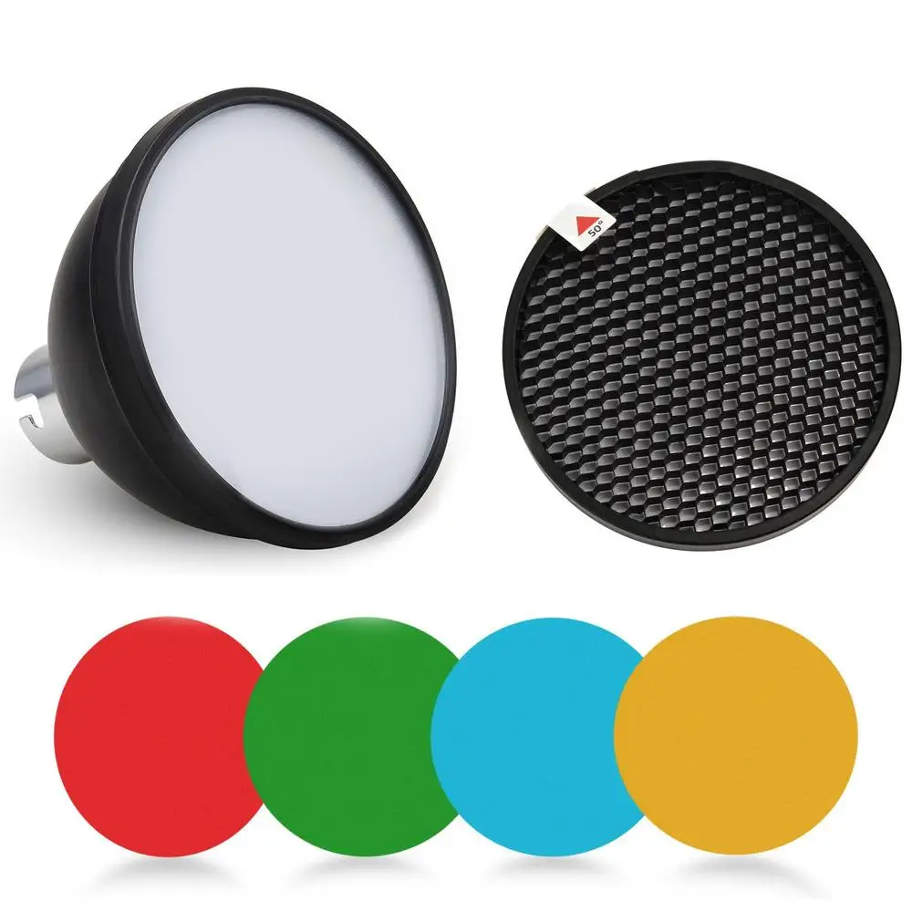Godox-4-Color-Gel-Pack-AD-S11-Honeycomb-Grid-and-AD-S2-Standard-Reflector-for-AD200 (3)