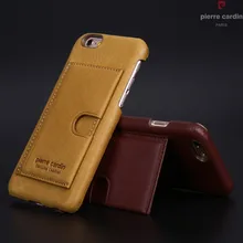 Оригинальный Pierre Cardin чехол для iPhone 6 6S плюс Роскошный натуральная кожа чехол держателя карты Чехол сотовый телефон случаях сумка для iPhone 6