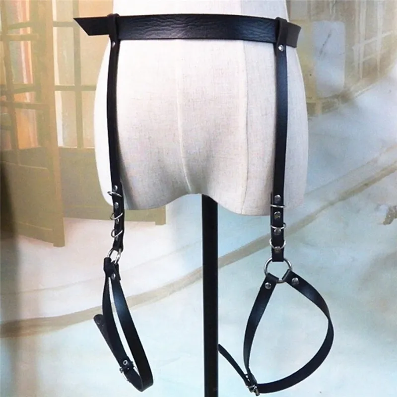 Sexy Women Leather Waist Garter Belt For Stocking Punk Costume Outfit O