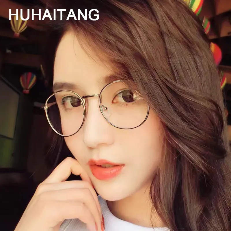 

HUHAITANG Vintage Round Glasses Frame Women Men Unisex Luxury Brand Fake Spectacle Clear Transparent Frames Eye Glasses For Men