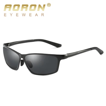 

AORON Men Polarized Sunglasses Night Vision Drivers Goggles UV400 Mirror Aluminum magnesium Sun Glasses Metal Male Gla