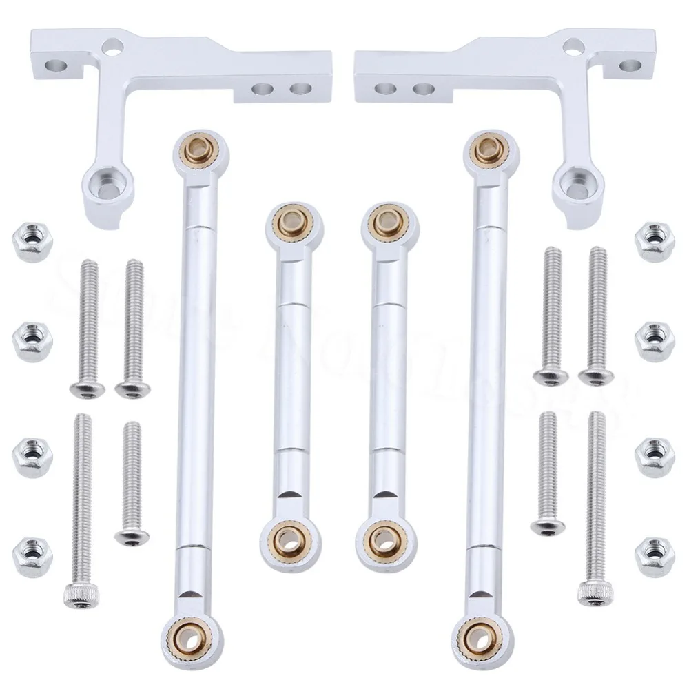 

Aluminum Alloy Adjustable Suspension Links Metal Rod End Set For 1/10 Tamiya CC01 RC Crawler Car OP Parts