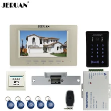 JERUAN 7 »видео-телефон двери домофон Комплект RFID водонепроницаемый сенсорная клавиша пароль клавиатуры доступ камера + мощность + пульт дистанционного управления