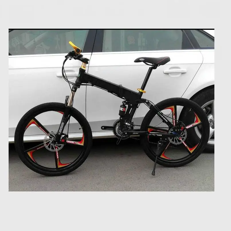 Clearance Kalosse Hydraulic brakes  Folding 24*17inch   mountain bike M390  27 speed  full suspension  bicicleta Bike atv  tires bike 8