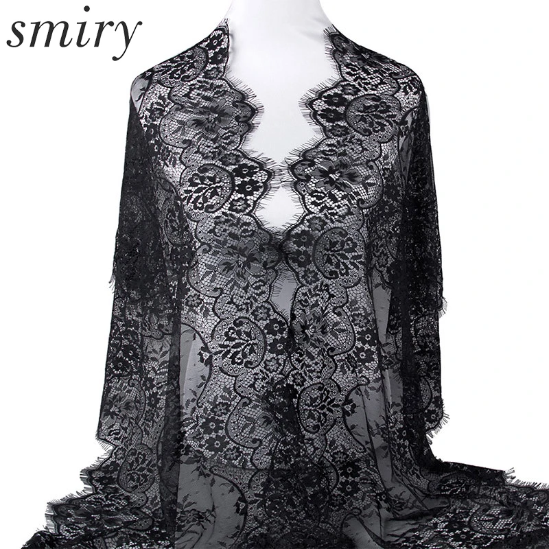 

Smiry 3yards Big Eyelash White & Black Lace Trim Mesh Lace Ribbon Decoration Crafts Sewing Lace For Wedding Making Decoration