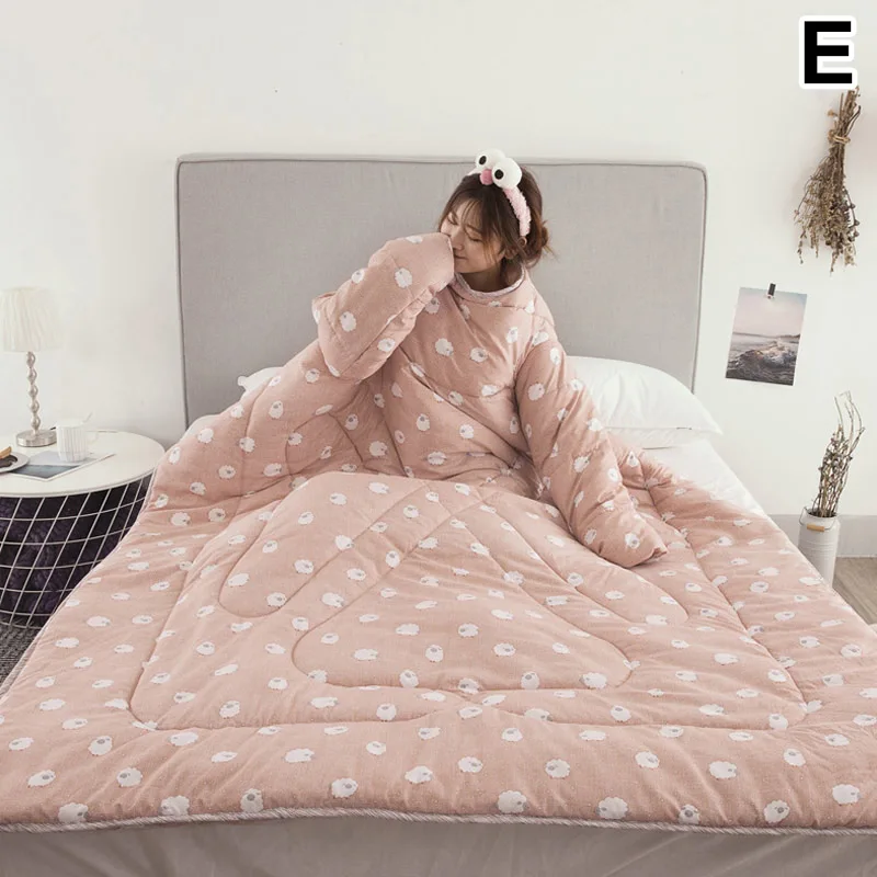 

1 Pcs Lazy Quilt With Sleeves Warm Thicken Blanket Multifunction For Home Winter Nap YU-Home