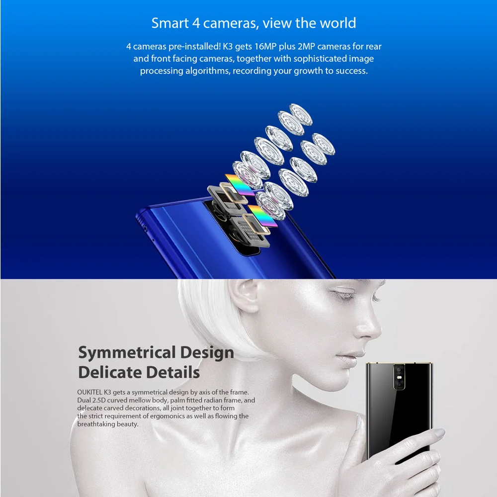 OUKITEL K3 16.0MP+2.0MP 4 Cameras 4G SmartPhone 6000mAh MTK6750T Octa Core Android 7.0 4G 64G 5.5'' Mobile Cellphone Fingerprint OUKITEL K3 16.0MP+2.0MP 4 Cameras 4G SmartPhone 6000mAh MTK6750T Octa Core Android 7.0 4G 64G 5.5'' Mobile Cellphone Fingerprint