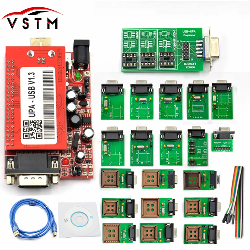 Горячая Распродажа программатор UPA USB UPAUSB с полными адаптерами V1.3 ECU чип тюнинг OBD2
