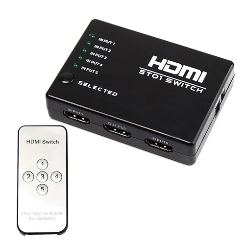 Новое поступление 5 в 1 из Splitter порты 1080 P HDMI Выключатель Переключатель Селектор с ИК пульт дистанционного