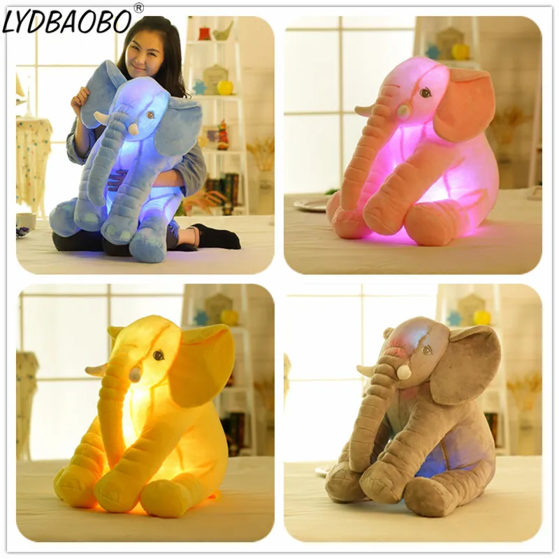 

1PC 50CM Drop Shipping Led Infant Soft Appease Luminous Elephant Playmate Calm Doll Baby Toys Elephant Pillow Plush Toy Kid Gift
