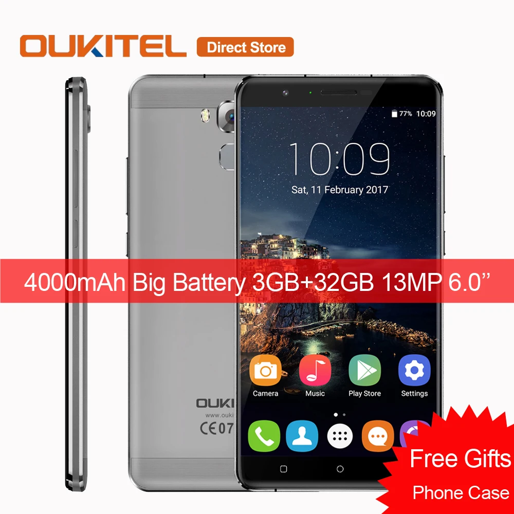 bilder für OUKITEL U16 Max 4G LTE Smartphone MTK6753 Octa-core 6,0 zoll Handy Android 7.0 3 GB + 32 GB 13MP Fingerprint ID Mobile telefon bilder für OUKITEL U16 Max 4G LTE Smartphone MTK6753 Octa-core 6,0 zoll Handy Android 7.0 3 GB + 32 GB 13MP Fingerprint ID Mobile telefon