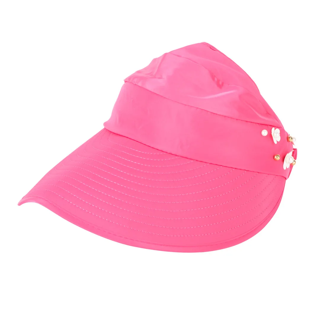 Summer Wide Brim Hat Visor Cap Foldable Fower Beach Sun Hat Women Outdoor Anti-UV hats BBYES