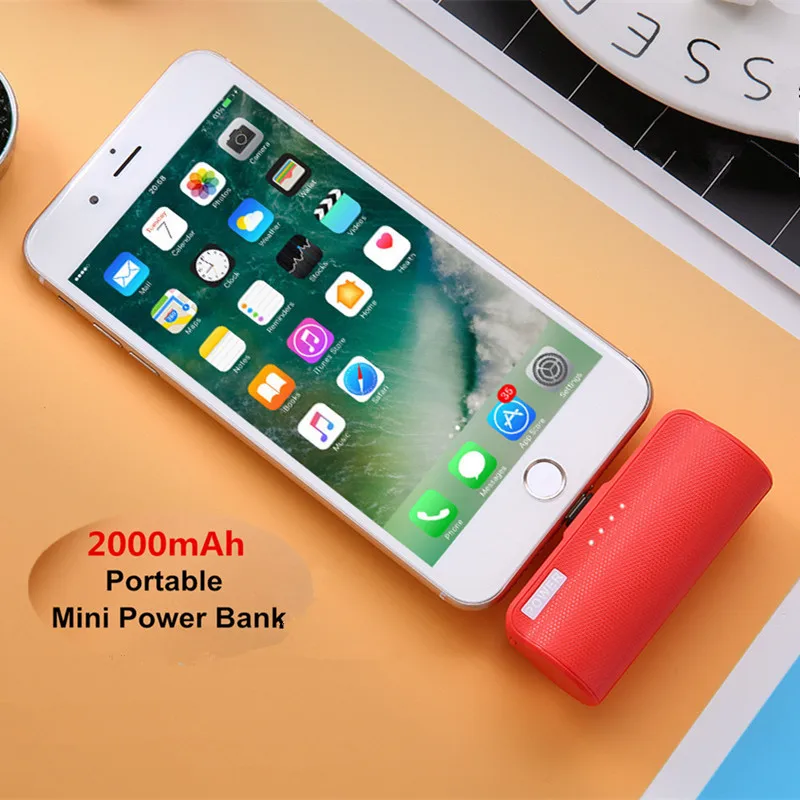

2000mAh Portable Charger Mobile Phone Mini Mobile Power Pack External Battery Fast Charging For iPhone Millet Samsung
