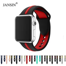 Силиконовый ремешок JANSIN для apple watch series 5 4 3 2, спортивный ремешок для iwatch 38 мм/42 мм/40 мм/44 мм, цветной ремешок для замены