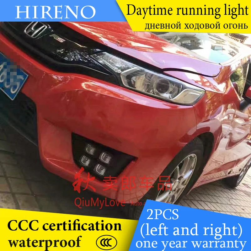 Hireno авто способ для HODNA Fit Jazz 2014 2015 автомобилей дневного Бег сигнальные огни