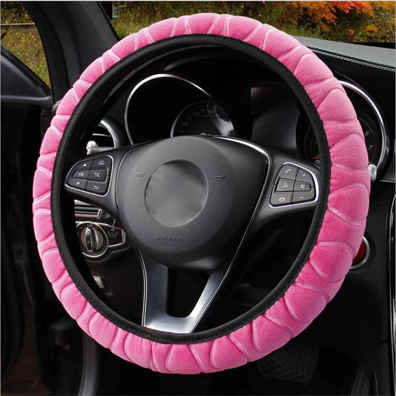 Winter Car Steering Wheel Cover Soft Warm Plush Elastic Universal