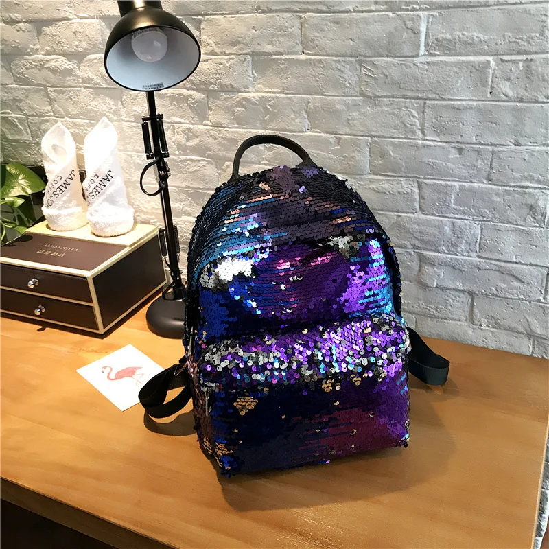 

Miyahouse Women Five Colors Sequins Backpack Female Bling Bling PU Bookpacks For School Girls Teenagers Fashionable Travel Bags