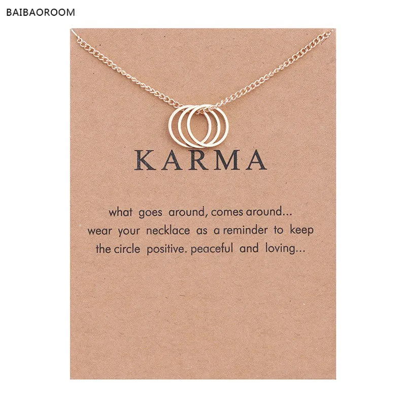 Karma Gold-Plated Three Circle Necklace