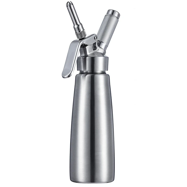 Whipped Cream Dispenser - Aluminum Cream Whipper Durable Whip Cream  Canister, Large 500ml - Whipping Siphon with 3 Decorating Stainless  Nozzles