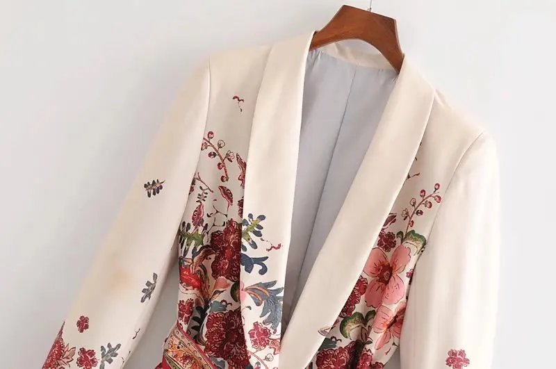 Everkaki Women suit blazer floral designer jacket korea fashion Long sleeve ladies blazer female office coat