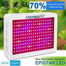 CASTNOO 500 W/1000 W светодиодный Grow светильник полный спектр комнатное Hydro цветок светодиодный Grow светильник для гидропоники для выращивания растений