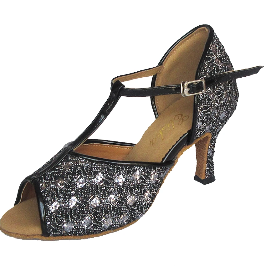Latin Salsa Party Women Dance Shoes Customized Heel Open Toe Ballroom Evening Socials Wedding