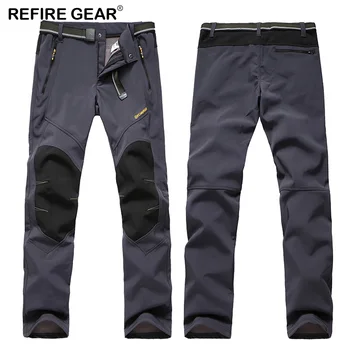 

Refire Gear Winter Trekking Pants Men Outdoor Waterproof Windbreaker Thermal Thick Trousers Hiking Camping Fishing Ski Pants