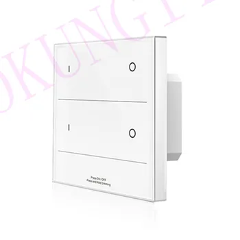 

85-265VAC 2 Zone 2.4G Brightness Touch Panel Remote Control T16-2 single color DMX512 master panel RF2.4G remote control