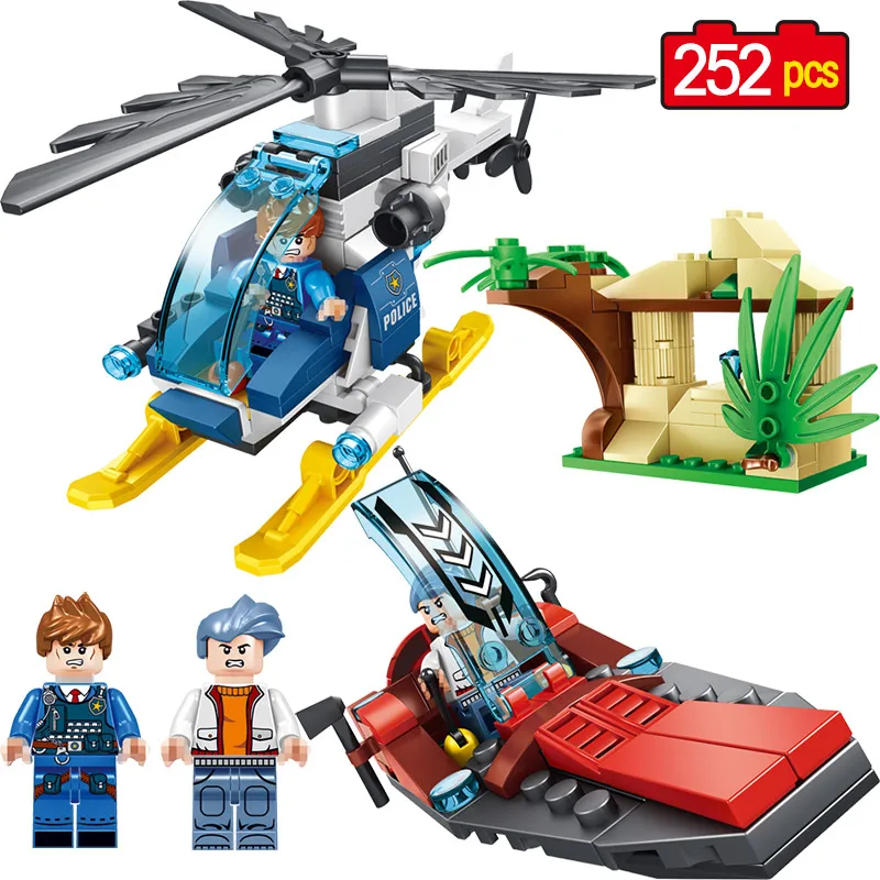 

Hot Compatible QUNLONG Technic City Police Law Enforcement Series Jungle Hunting Model Building Bricks Blocks Child Good Gift