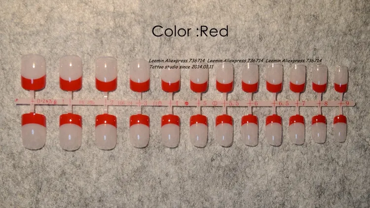 Длинные французский накладные ногти красный, бежевый цвета ногтей 24 шт./компл