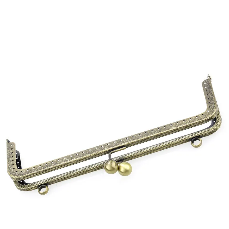 

5Pcs Vintage Coins Purse Clutch Metal Rectangle Frame Kiss Clasp Lock Bronze Tone Handbag Handle Making 20x8cm