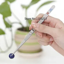 Stainless steel locking gem & diamond stone tweezers high elasticity jewelry tweezer tools jewelry Anti-skid tools with groove