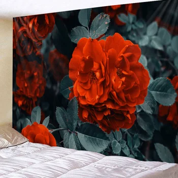 

Tapestry Wall Hanging Bed Spread Beach Towel Table Cloth Yoga Mat Home Dec Floral Rose Design Rectangle 150cmx130cm