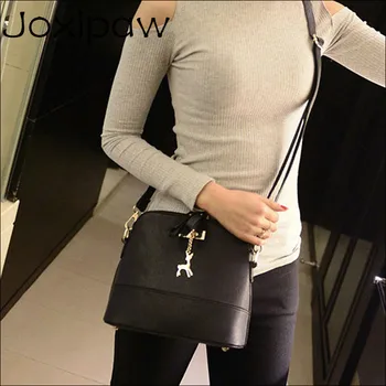 

New Arrival Woman Handbag Fashion Single-Shoulder Bag Leisure PU Leather Shell package Korean Style Crossbag with Fawn for Girls