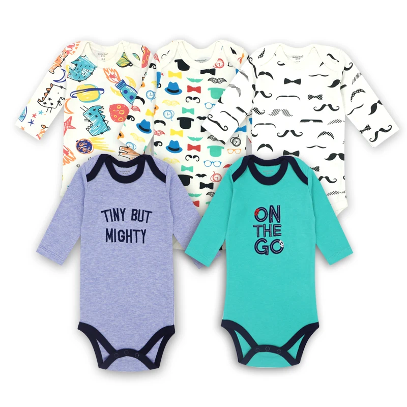 5 pçs/lote Bodysuits Macacões Infantis Originais Outono Macacão Macacão de Algodão Do Bebê Das Meninas do Menino Conjunto de Roupas de Bebê Dos Desenhos Animados Outerwear