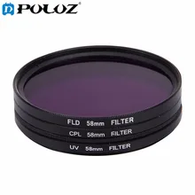 For Go Pro Accessories 3 in 1 58mm Lens Filter (CPL + UV + FLD / Purple) for GoPro HERO 4 for Xiaomi Xiaoyi Sport Action Camera