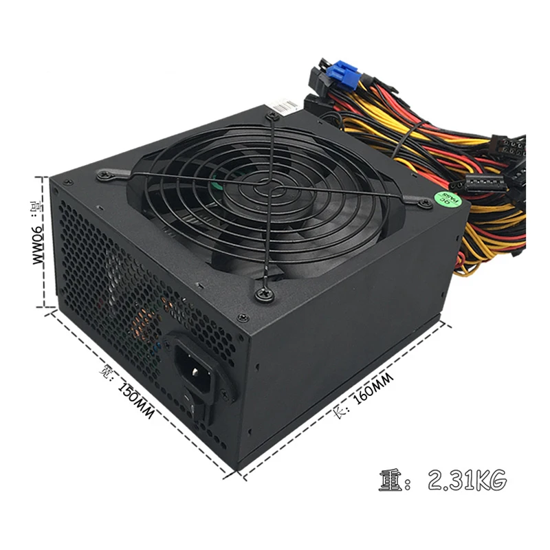Power Supply 1600W Ethereum Mining Machine Aasic Bitcoin Miner Computer ATX 12V 138A Use For RX 470 480 570 1060 6 Graphics Card Power Supply 1600W Ethereum Mining Machine Aasic Bitcoin Miner Computer ATX 12V 138A Use For RX 470 480 570 1060 6 Graphics Card