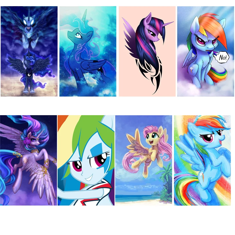 

5D DIY Diamond Painting Cartoon Kirin Diamond Painting Cross Stitch Princess Pony Unicorn Needlework Home Decorative