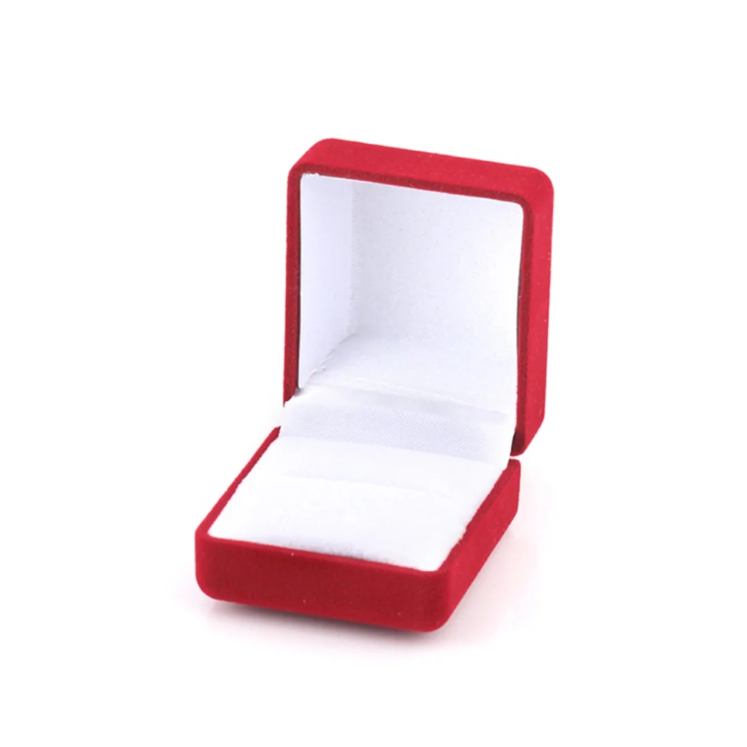 Red/Blue/Black Square Velvet Wedding Ring Earring Necklace Jewelry Storage Box Vintage Display Case Holder Organizer Shellhard