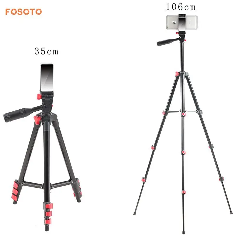 

FOSOTO New Professional Protable Camera Tripod Stand 50" 106cm Video Travel Tripods For Smartphone Canon Sony Nikon Camera Phone