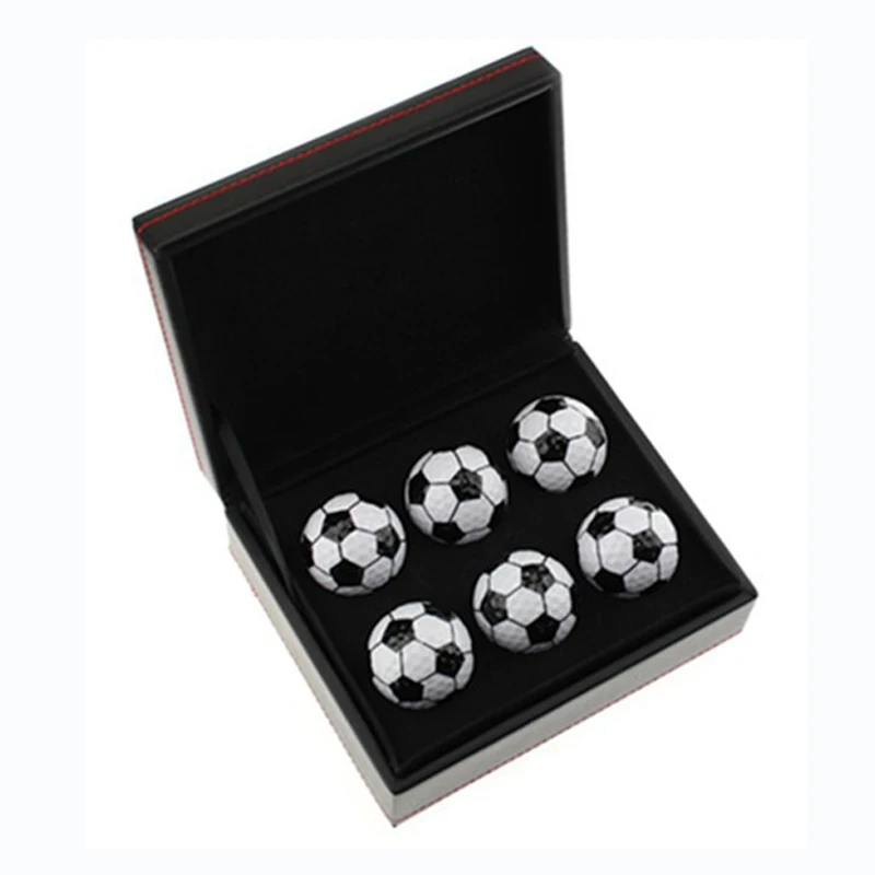 

Custom Logo Accept 6pcs football golf balls in Elegant Box Golf Gift Golf Present for friend