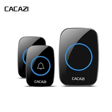 CACAZI водонепроницаемый беспроводной дверной звонок 300 м дистанционный звонок EU/UK/US/AU штекер умный дверной звонок 220 В 1V2 кнопки 1V2 приемники