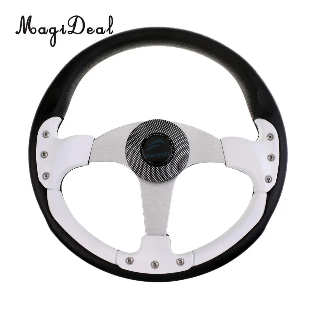 

MagiDeal Universal 340mm 3 Spoke 3/4" Boat Steering Wheel for Marine Yacht Pontoon Boat Rib Speedboat Cruiser Fishing Inboard